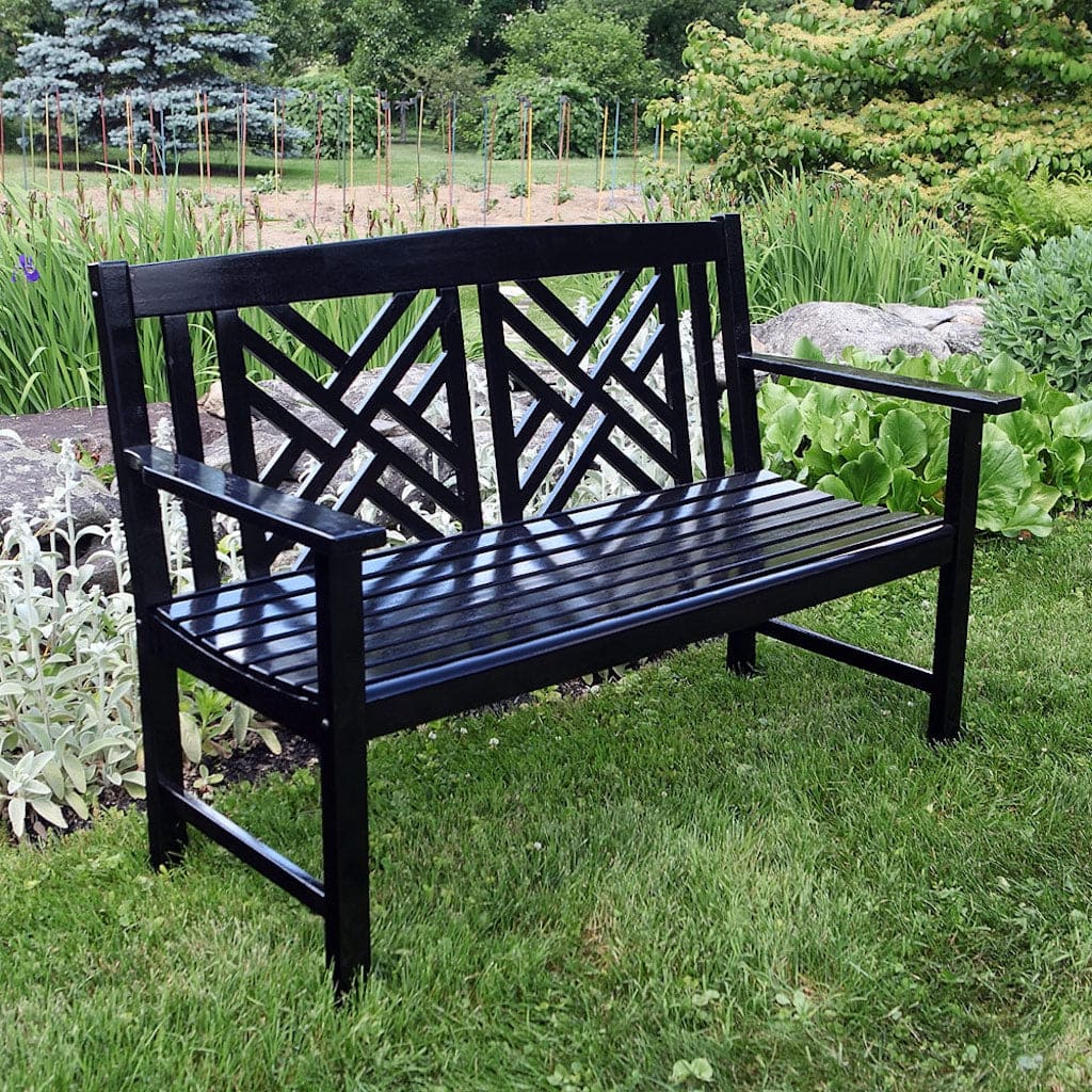 Black Fretwork Bench by Achla Designs - Image 4