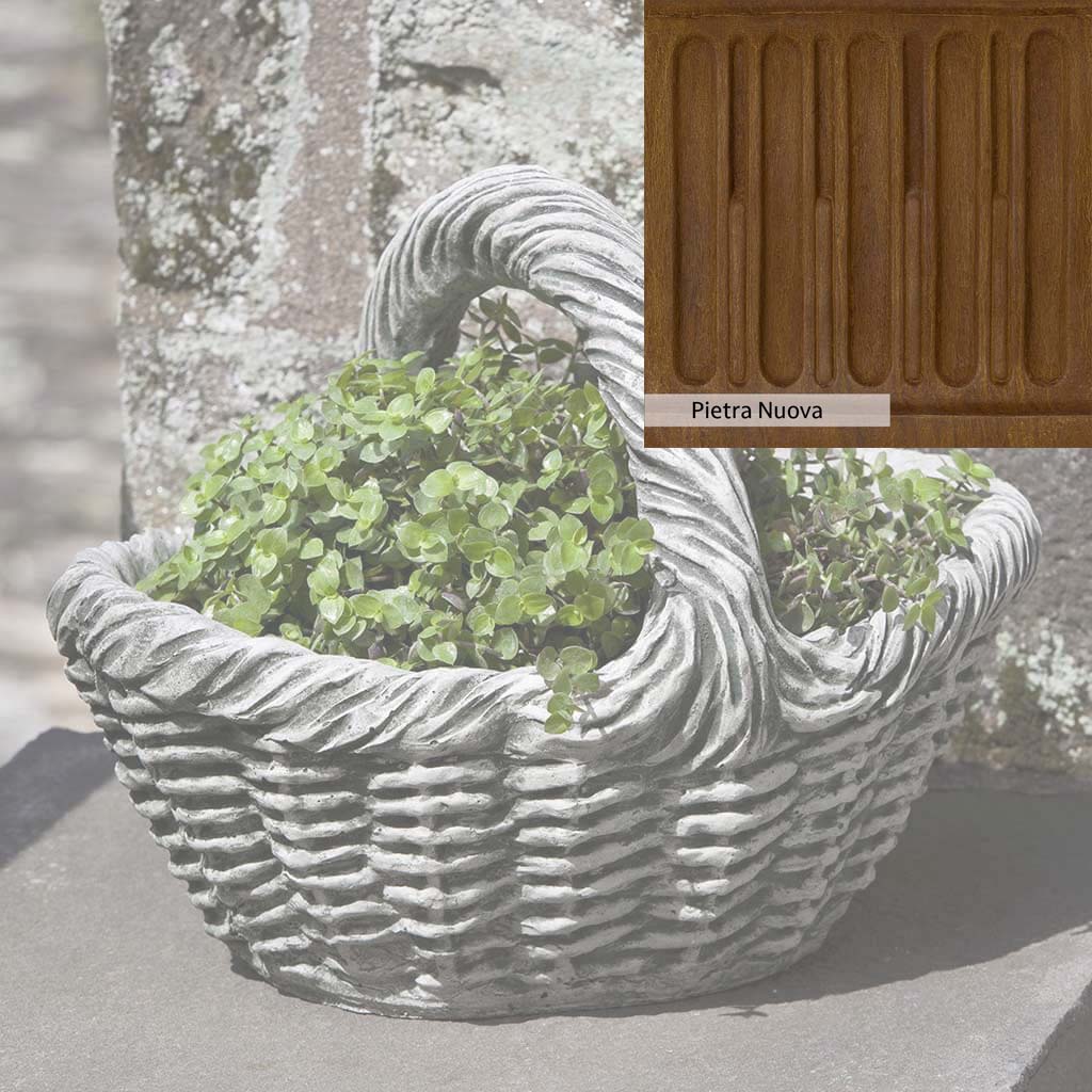 Campania International Basket with Handle Small Planter - Image 12