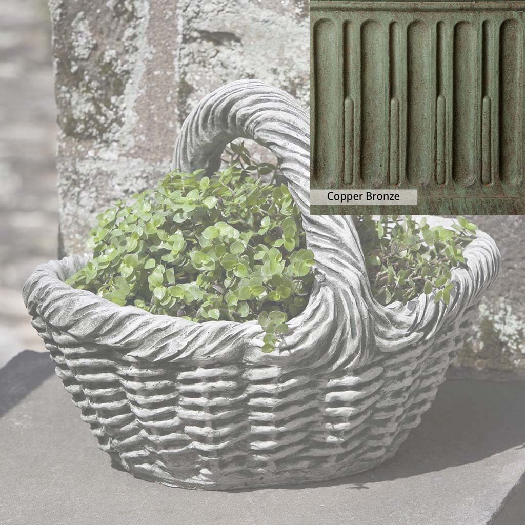 Campania International Basket with Handle Small Planter - Image 3