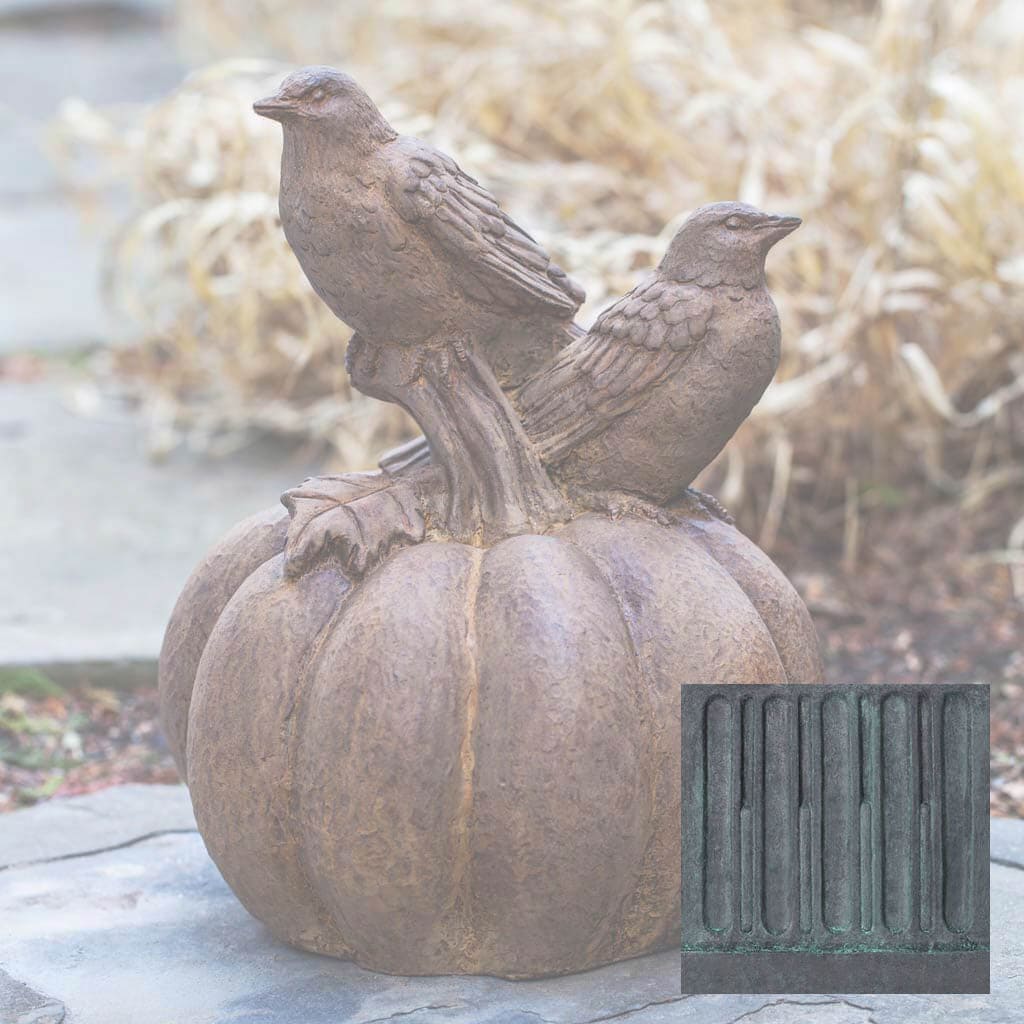 Campania International Birds on Pumpkin Statue - Image 10