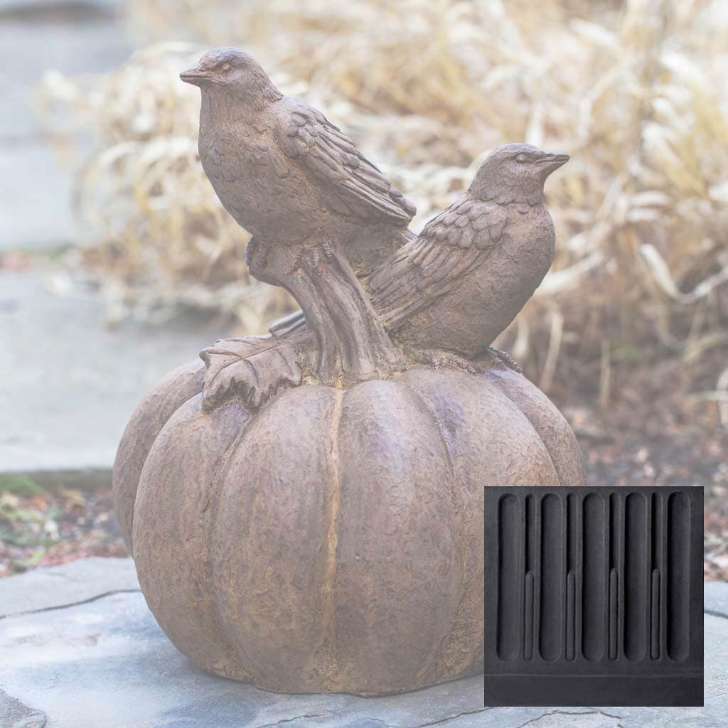 Campania International Birds on Pumpkin Statue - Image 12