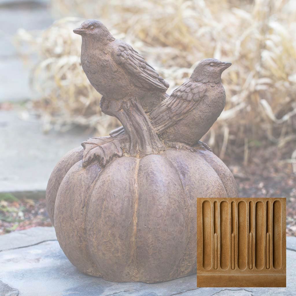 Campania International Birds on Pumpkin Statue - Image 13