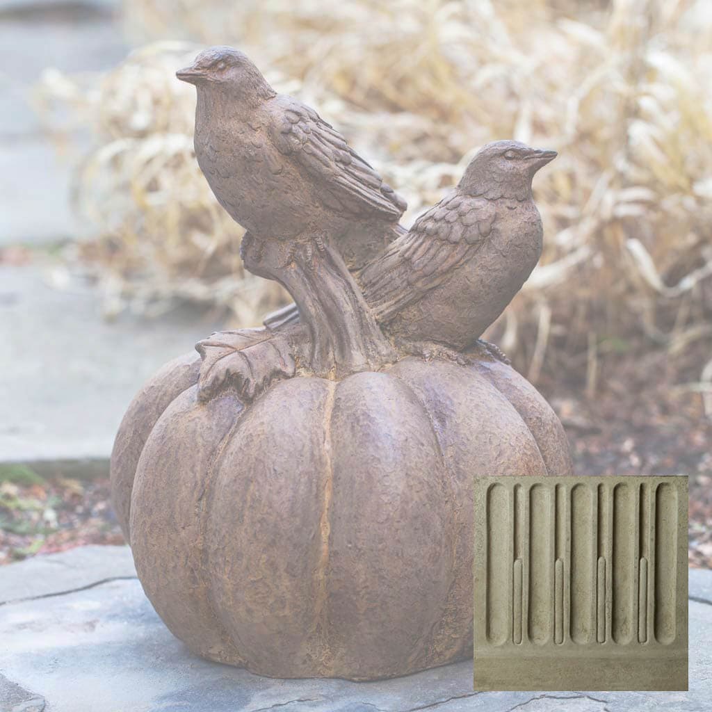Campania International Birds on Pumpkin Statue - Image 14