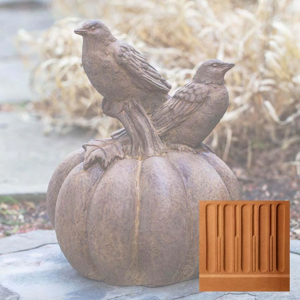 Campania International Birds on Pumpkin Statue - Image 16