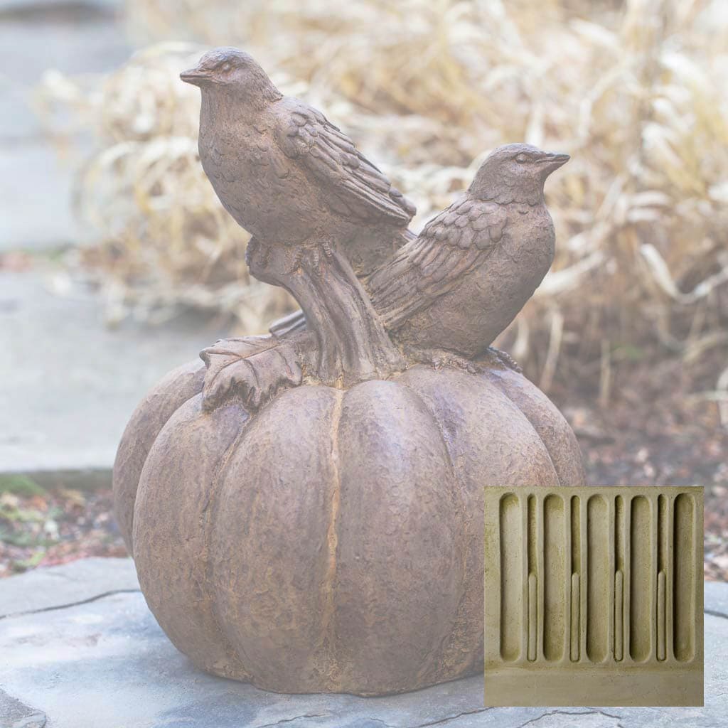 Campania International Birds on Pumpkin Statue - Image 6