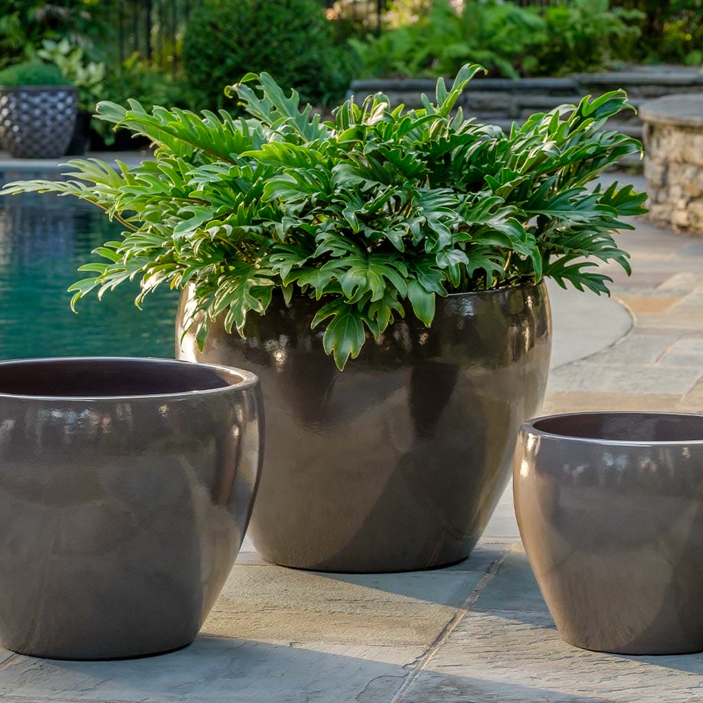 Campania International Cabachon Planter in Fog set of 3 - Image 2