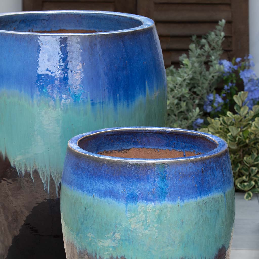 Campania International Cabana Planter in Running Blue Brown set of 2 - Image 2
