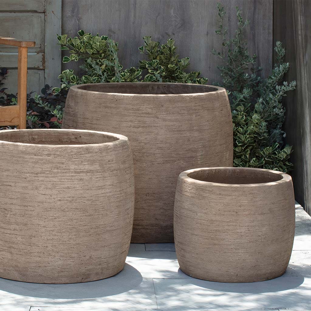 Campania International Denali Planter in Brown Terra Cotta set of 3