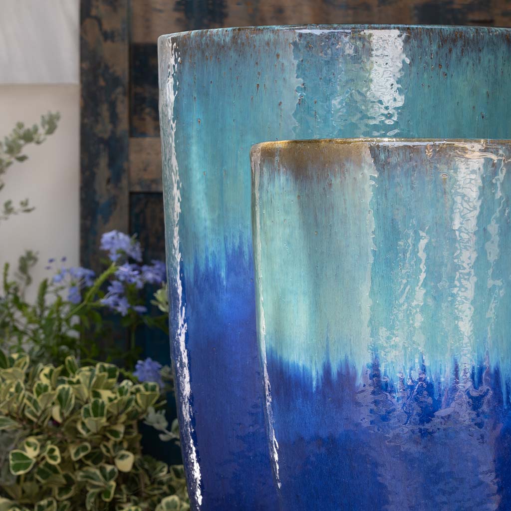 Campania International Havana Planter in Running Aqua set of 2 - Image 2