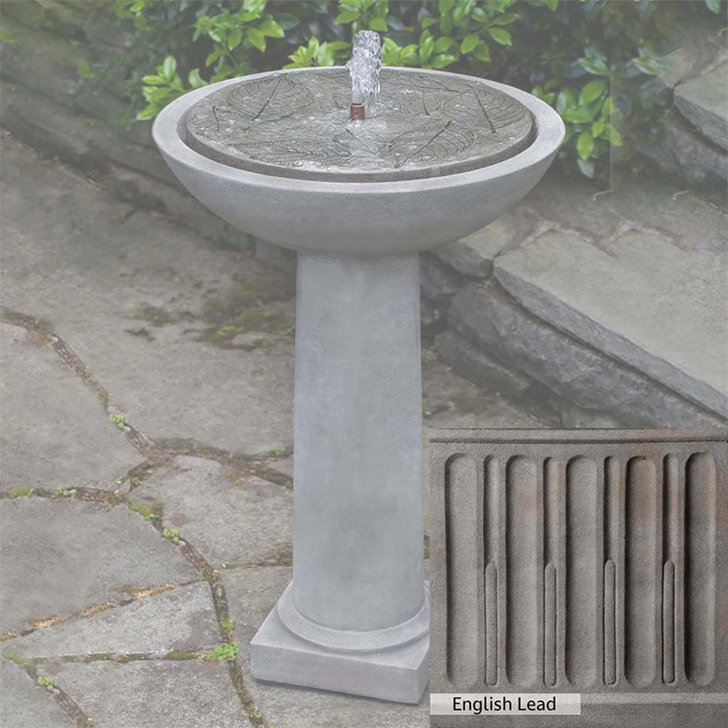 Campania International Hydrangea Leaves Birdbath Fountain - Image 16