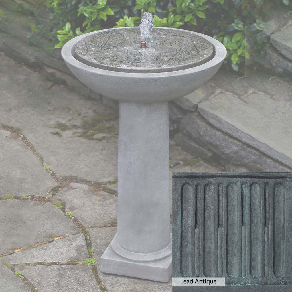 Campania International Hydrangea Leaves Birdbath Fountain - Image 3