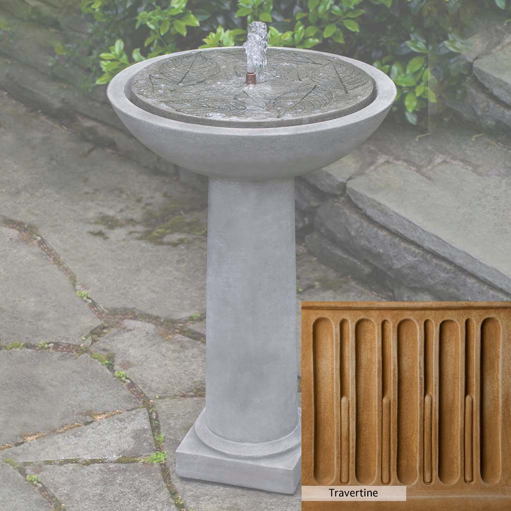 Campania International Hydrangea Leaves Birdbath Fountain - Image 7