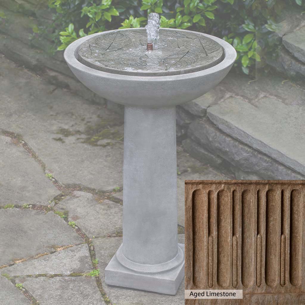 Campania International Hydrangea Leaves Birdbath Fountain - Image 9