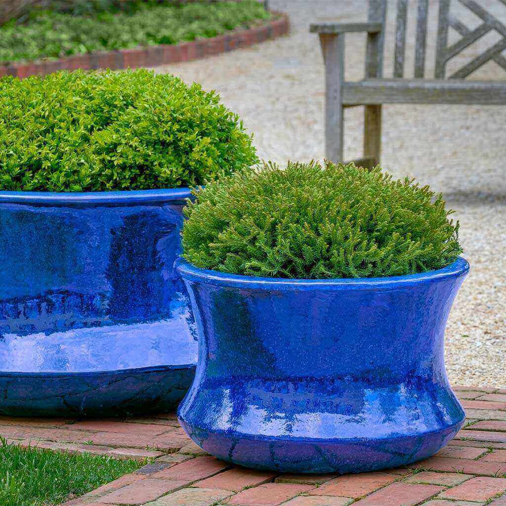 Campania International Jura Planter in Riviera Blue set of 2
