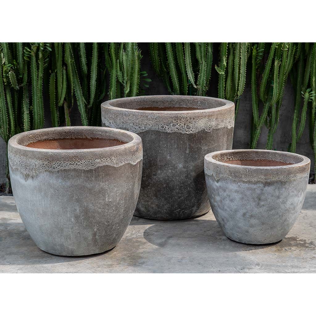 Campania International Marcel Planter in Beachcomber Grey Mist set of 3