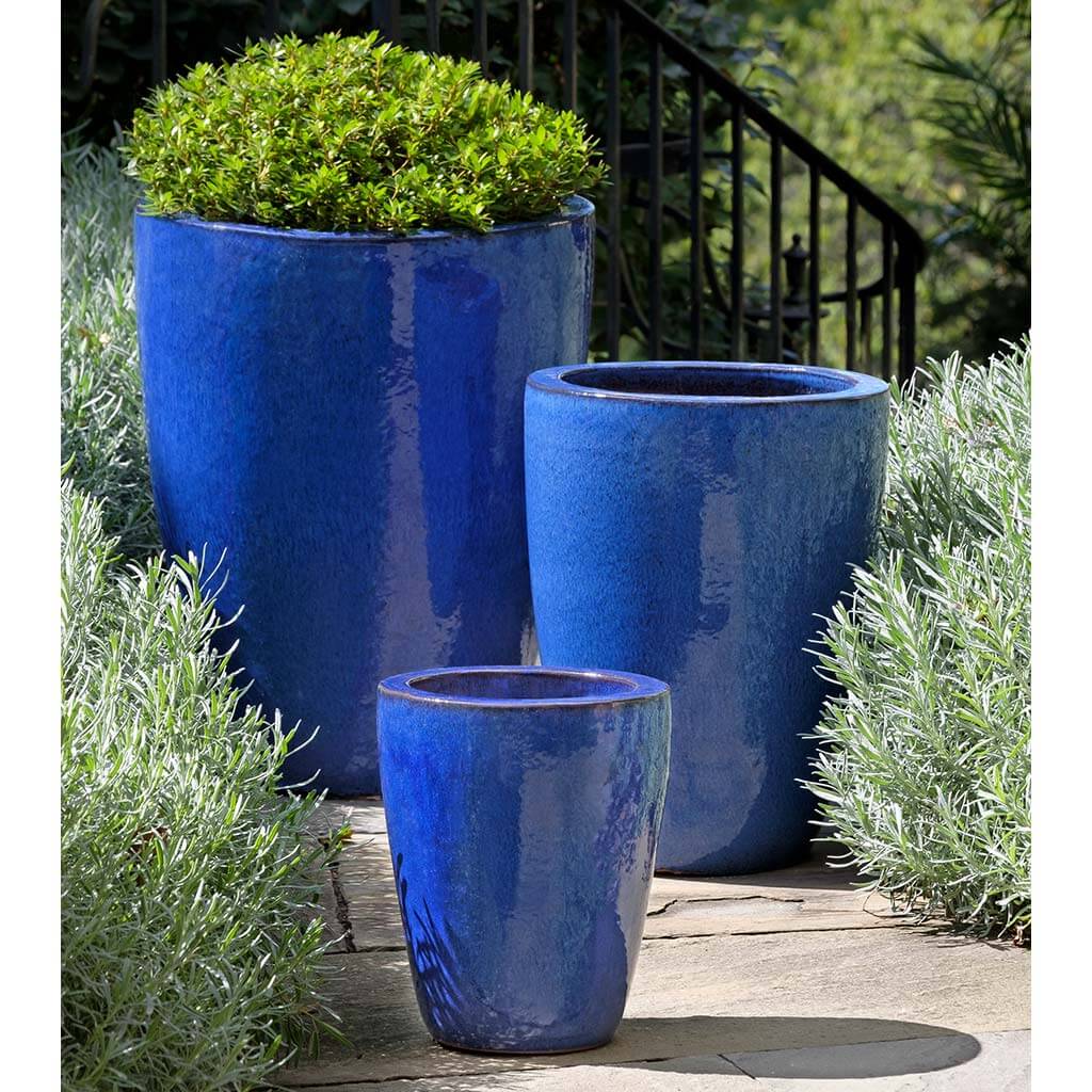 Campania International Marta Planter in Riviera Blue set of 3