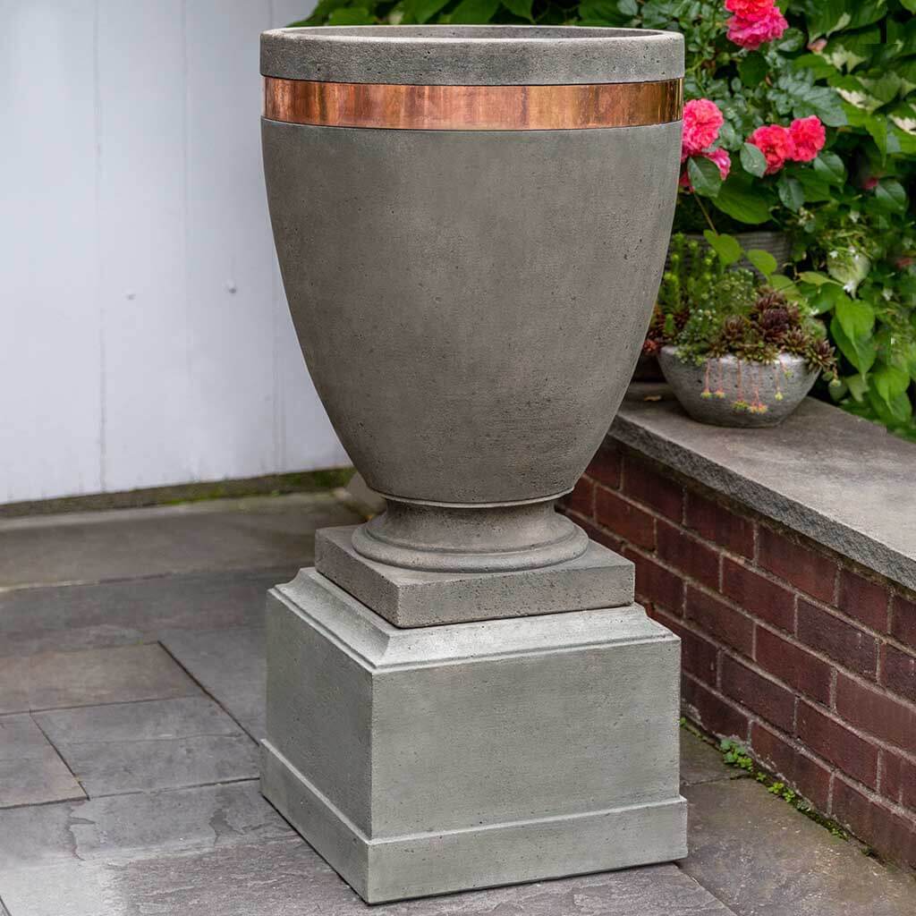 Campania International Moderne Tall Planter with 12-inch Pedestal