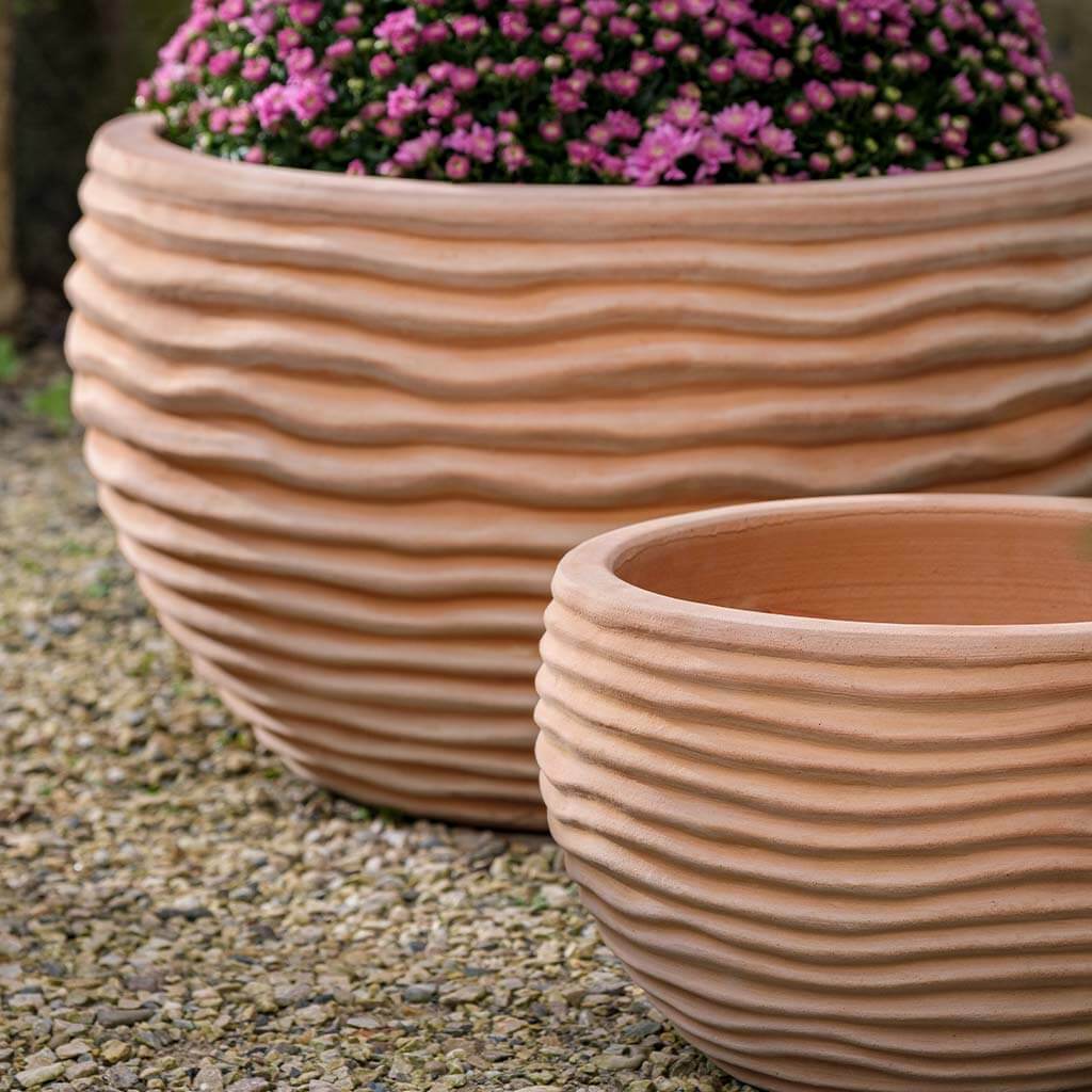 Campania International Nami Planter in Terra Cotta set of 3 - Image 2