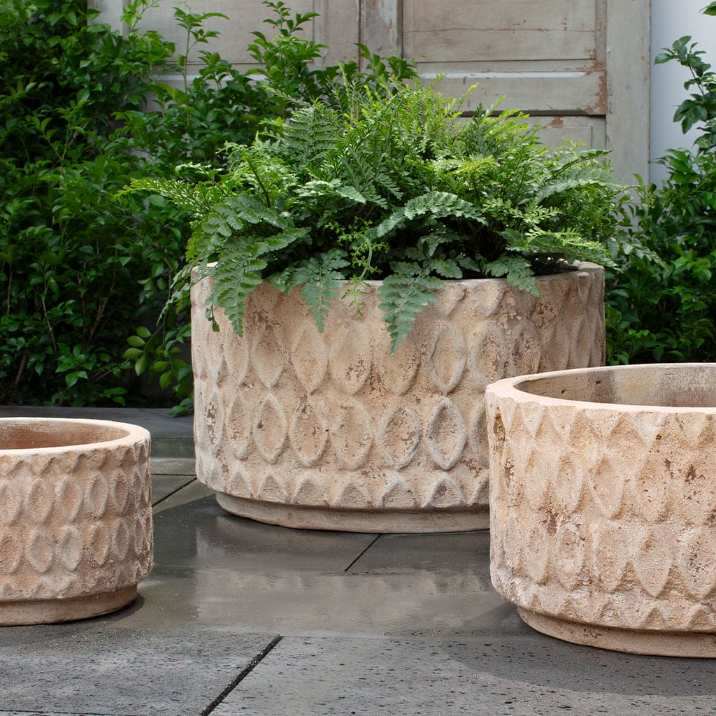 Campania International Oriel Low Planter in Antico Terra Cotta Set