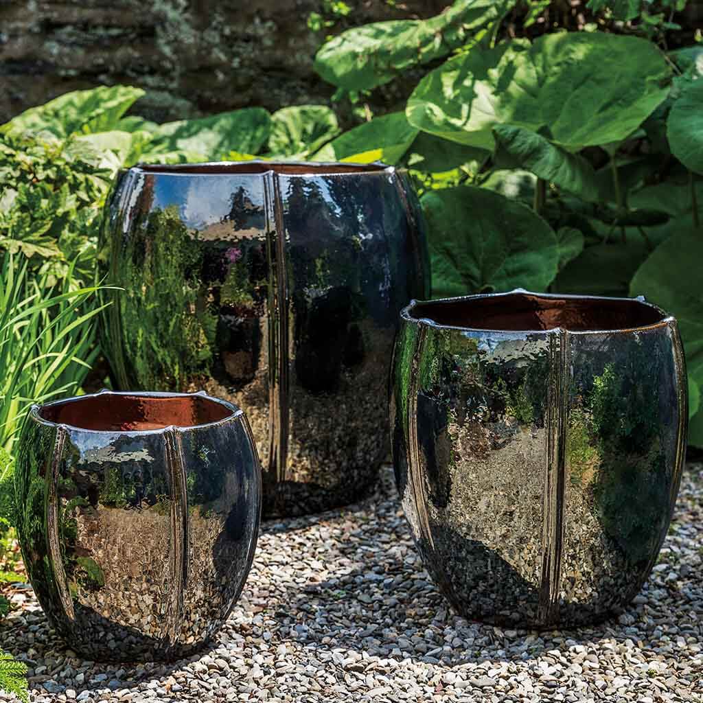 Campania International Rib Vault Planter in Metallic set of 3