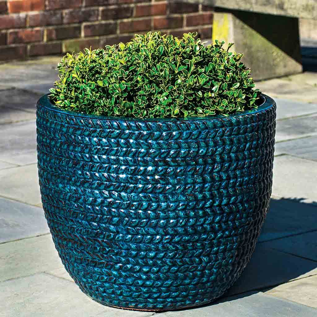 Campania International Sisal Weave Planter in Indigo Rain set of 3