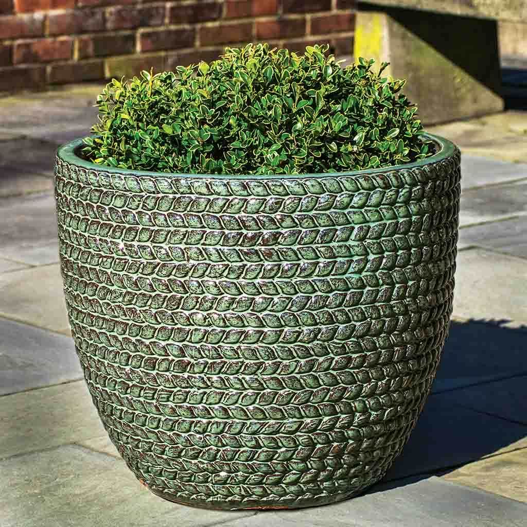 Campania International Sisal Weave Planter in Seafoam Green set of 3
