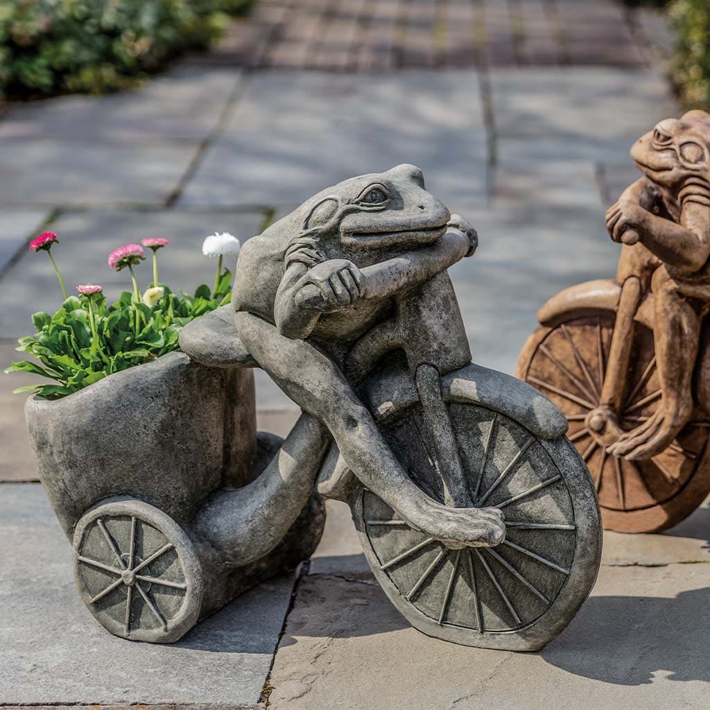 Campania International Tricycle Frog Planter Statue - Image 2