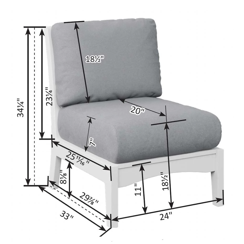 Classic Terrace Center Armless Chair by Berlin Gardens - Image 3