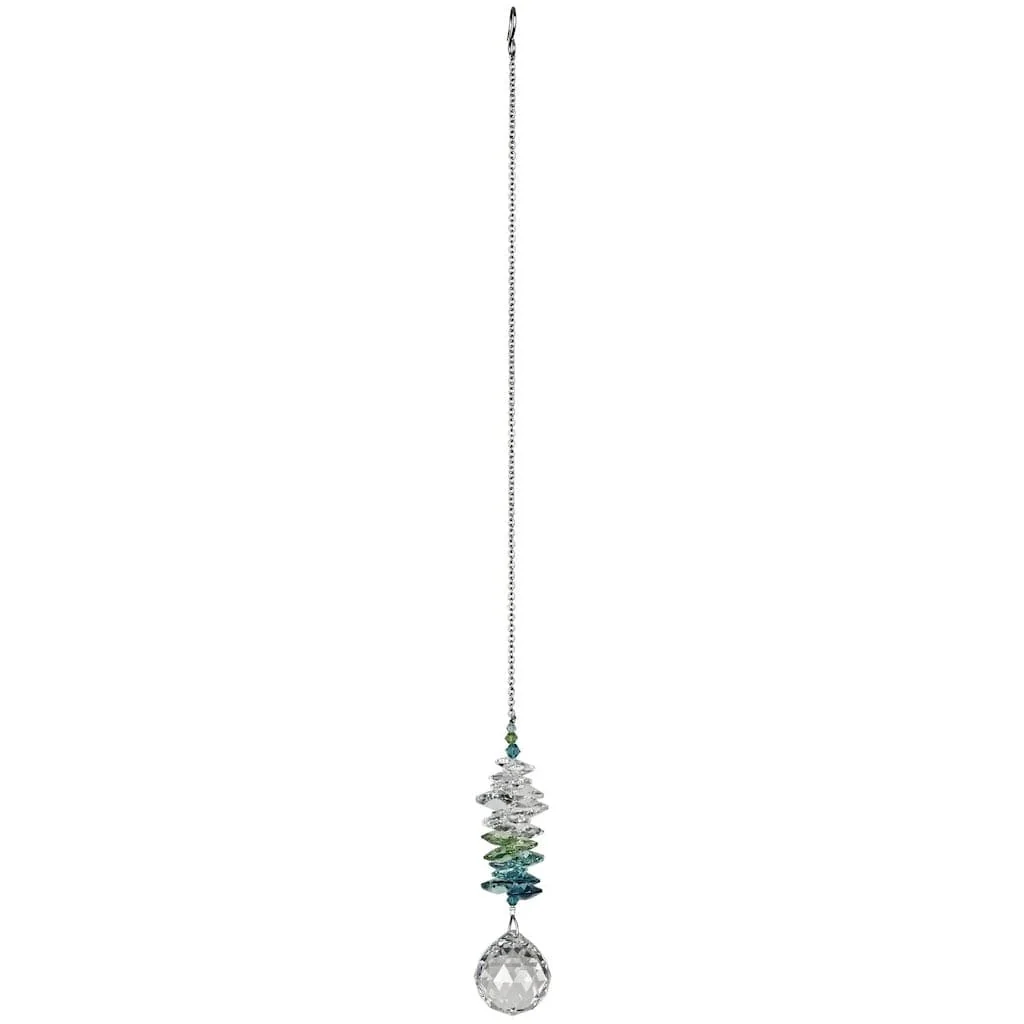 Crystal Grand Cascade Wind Chimes in Green by Woodstock Chimes - Image 3