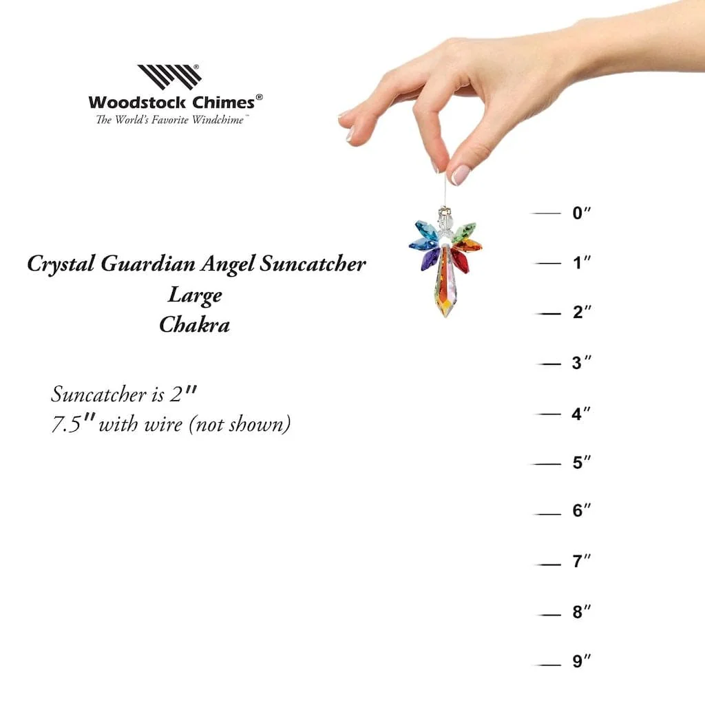 Crystal Guardian Angel in Large Wind Chimes with Chakra by Woodstock Chimes - Image 4
