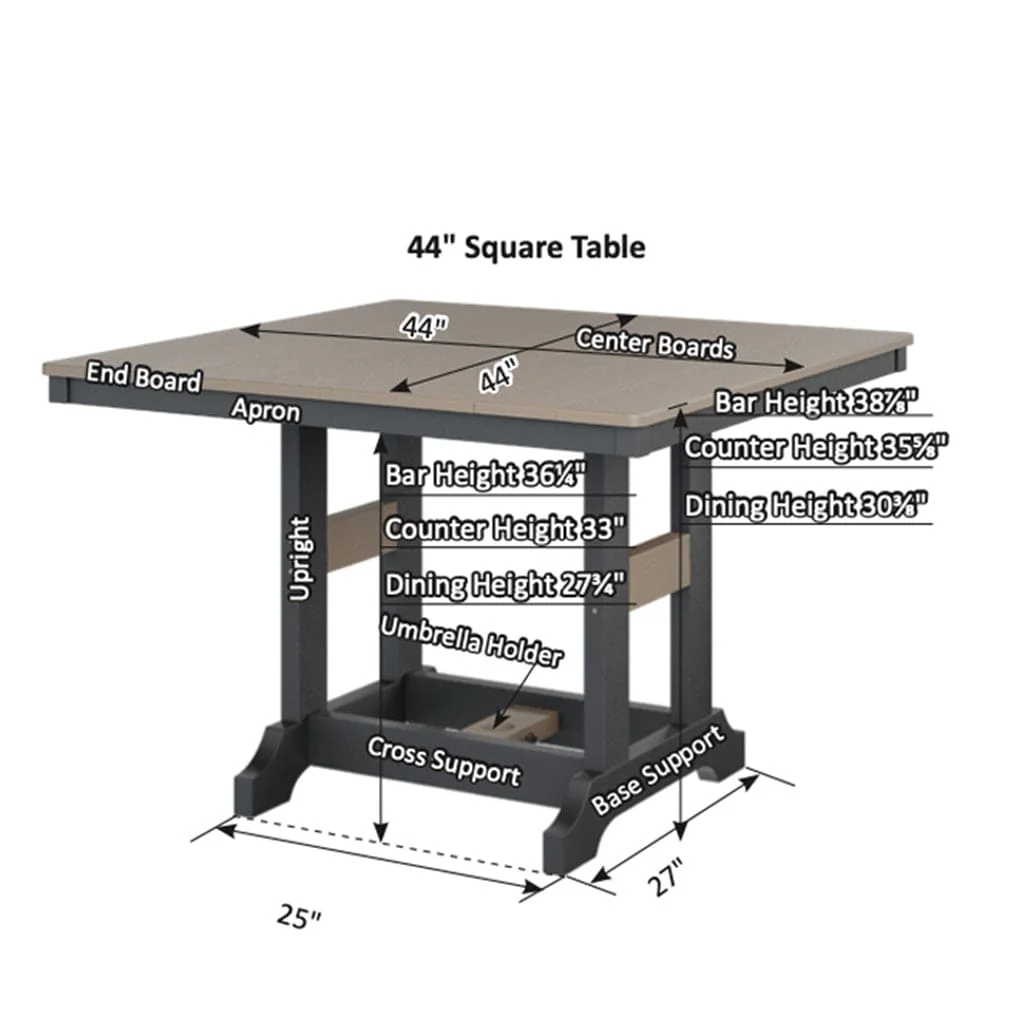 Garden Classic 44-inch Square Table by Berlin Gardens - Image 3