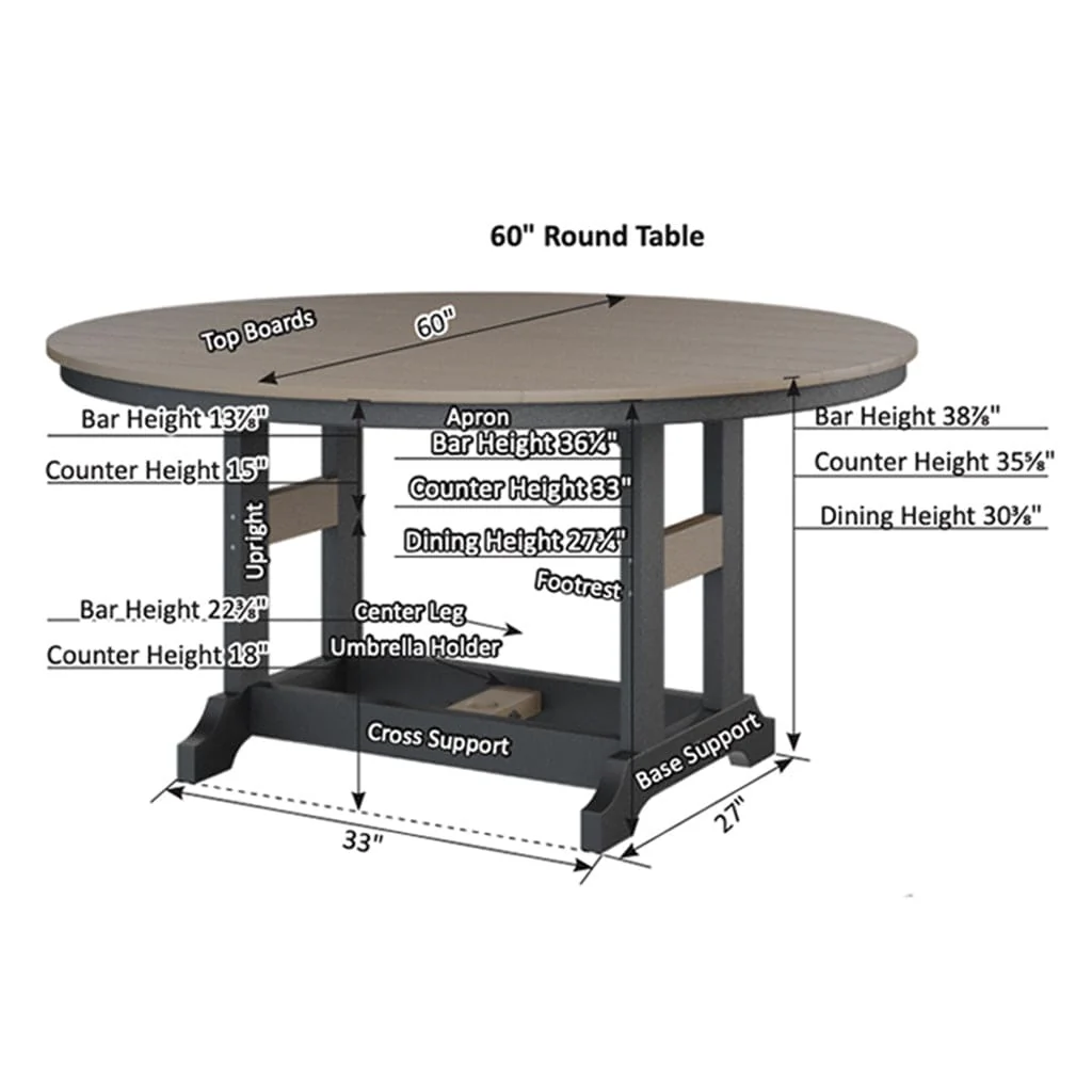 Garden Classic 60-inch Round Table by Berlin Gardens - Image 17