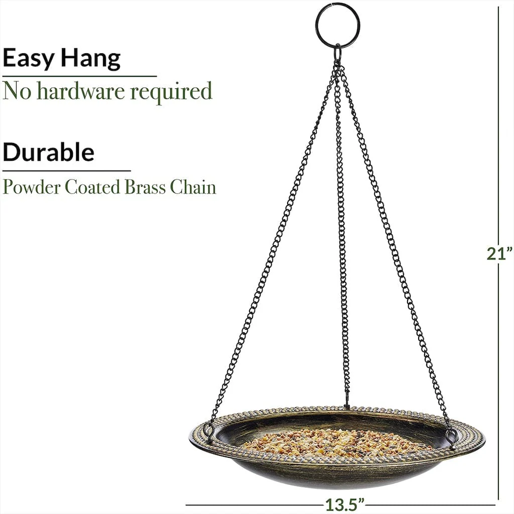 Good Directions 13 inch Hanging Aged Brass Bird Bath - Image 3