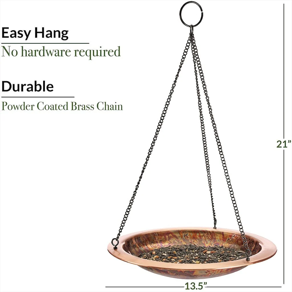 Good Directions 13 inch Hanging Fired Copper Bird Bath - Image 3