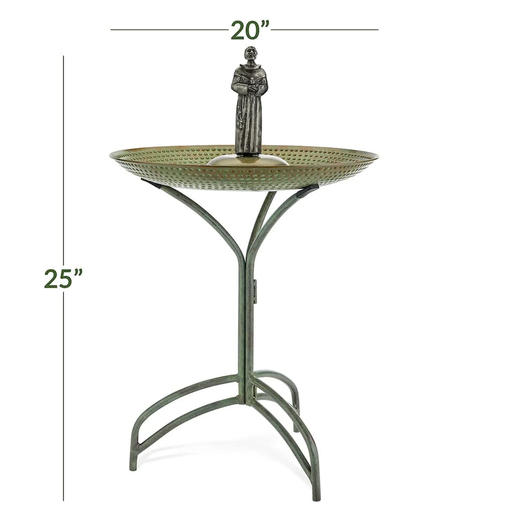 Good Directions 20 inch Blue Verde Copper Bird Bath with St Francis - Image 6