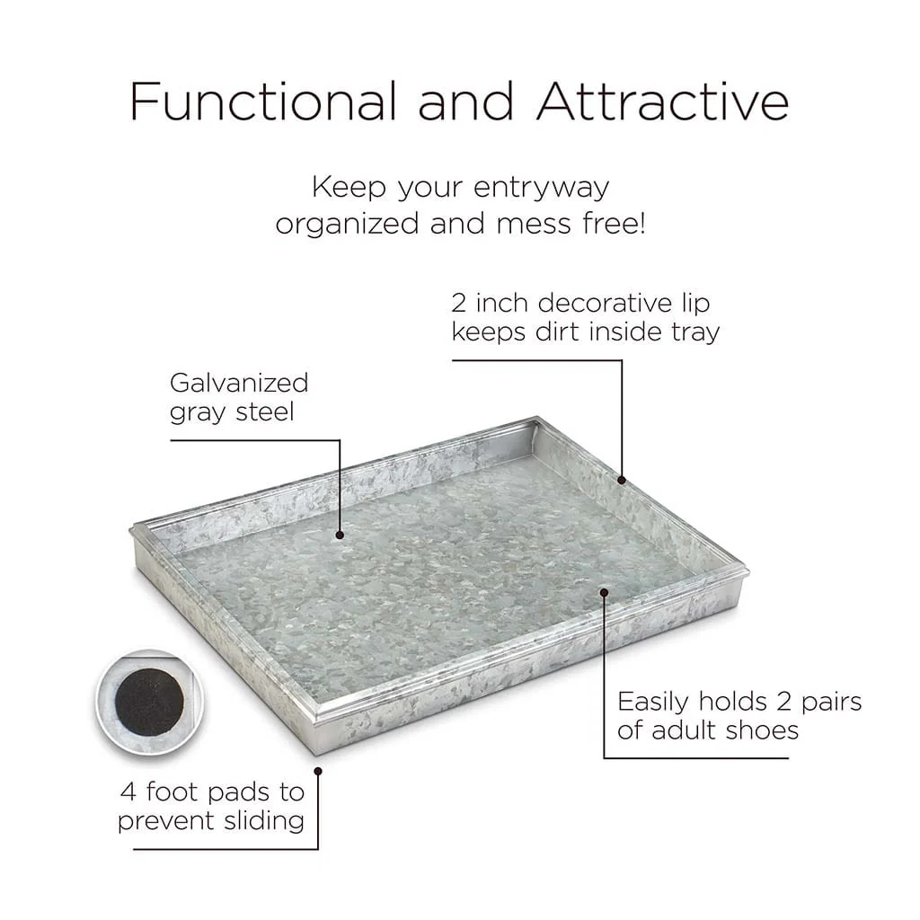 Good Directions 20 inch Classic Boot Tray in Galvanized Gray Steel - Image 4