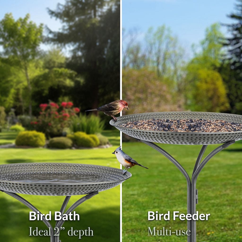 Good Directions 20 inch Pewter Copper Bird Bath with Stand - Image 12