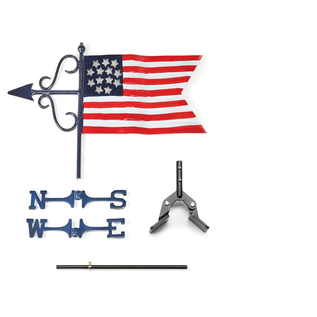 Good Directions Americana Flag Cottage Weathervane with Roof Mount - Image 3