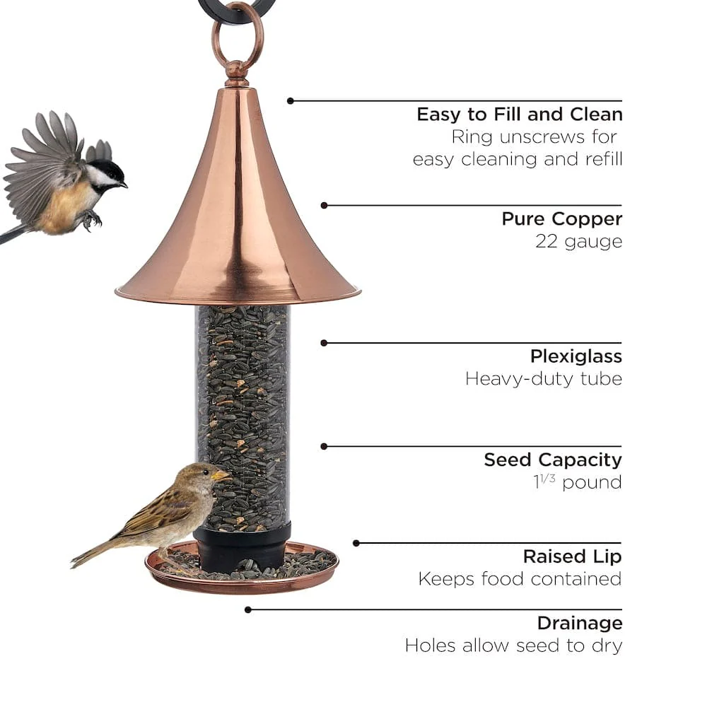 Good Directions Castella Turret-Inspired Pure Copper Bird Feeder - Image 3