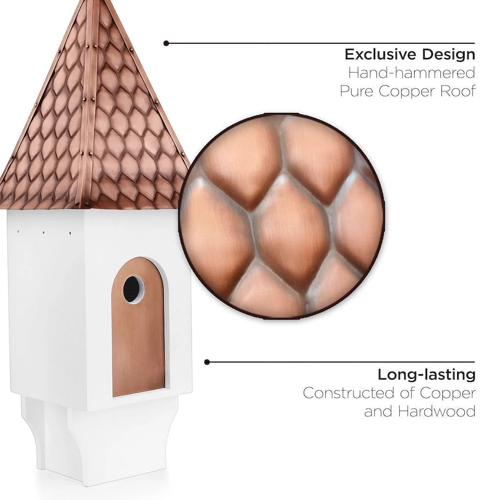Good Directions Chateau Bird House with Pure Copper Diamond Pattern Roof - Image 6