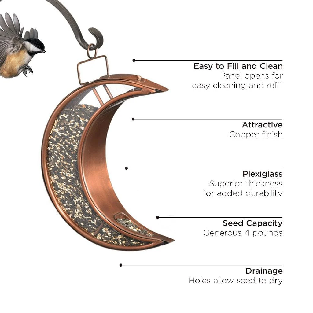 Good Directions Crescent Moon Bird Feeder in Copper Finish - Image 8