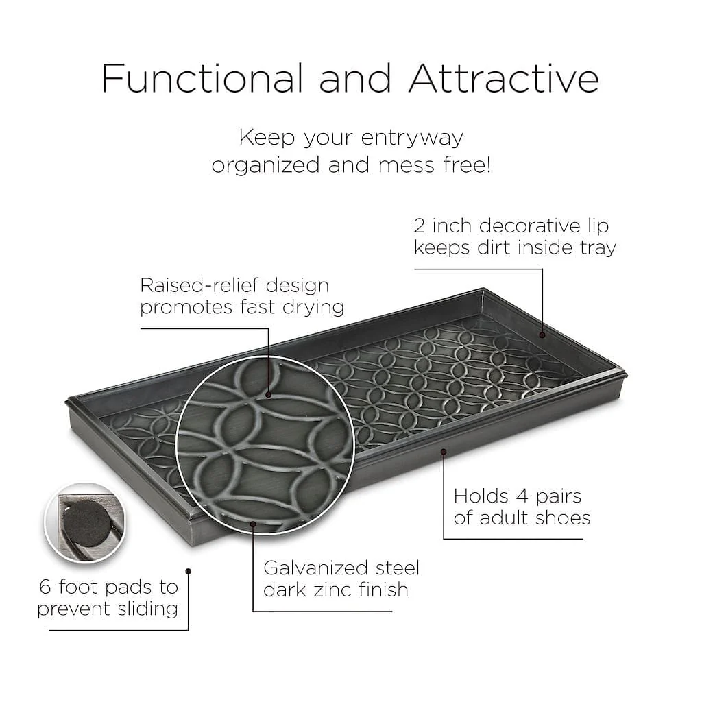 Good Directions Double Circles Boot Tray in Dark Zinc in Gray Finish - Image 3