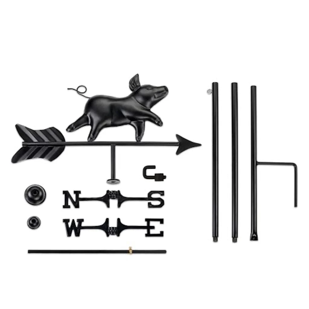 Good Directions Farmhouse-Inspired Pig Garden Weathervane with Garden Pole - Image 4