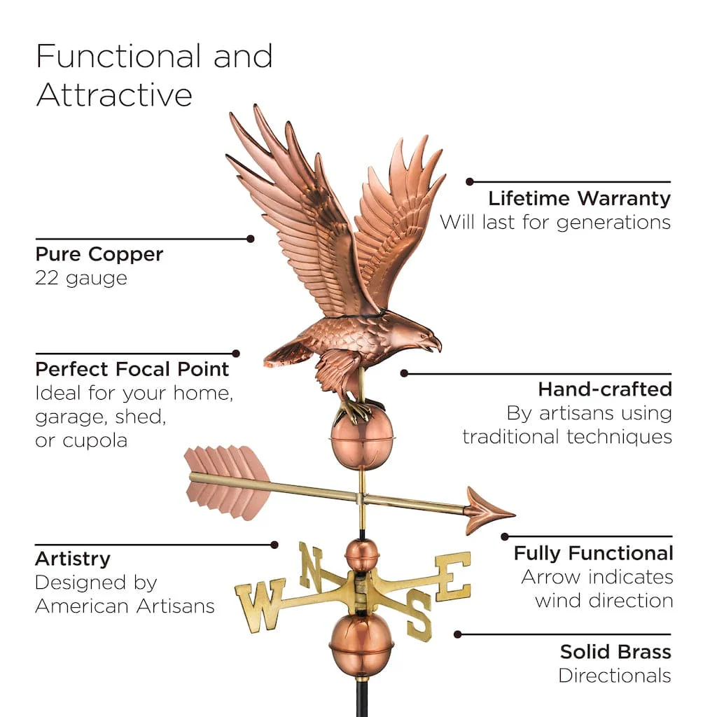 Good Directions Freedom Eagle Weathervane in Pure Copper - Image 5