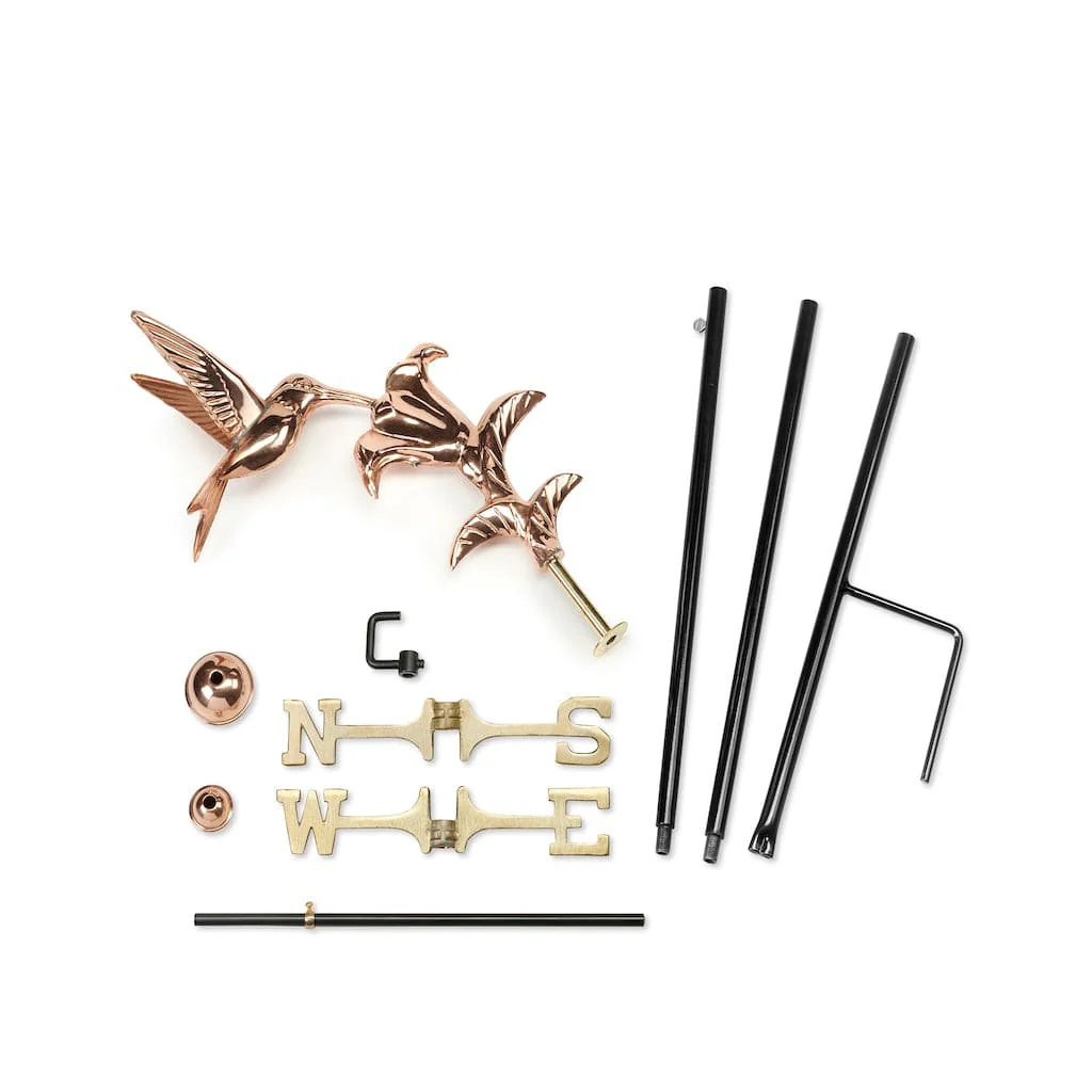 Good Directions Hummingbird Garden Weathervane in Pure Copper with Garden Pole - Image 3
