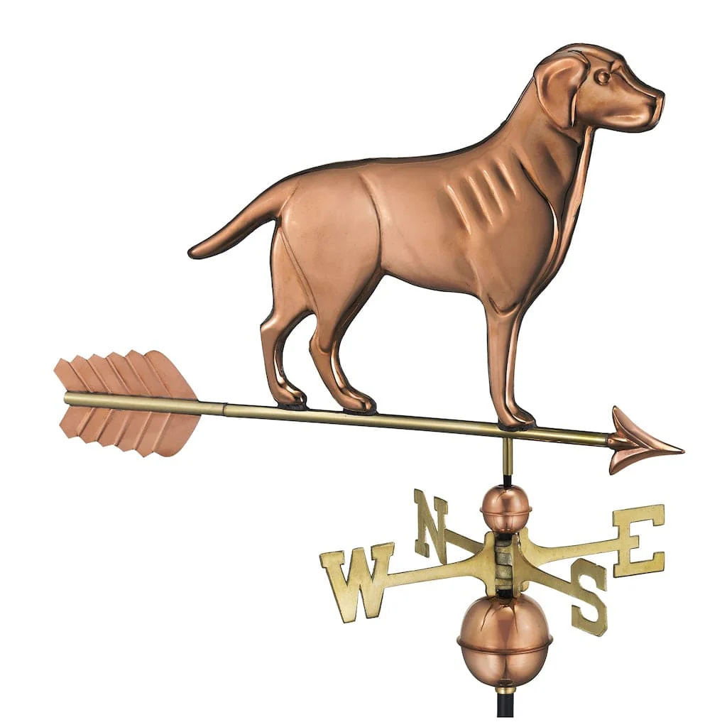 Good Directions Labrador Retriever Weathervane with Arrow in Pure Copper - Image 2