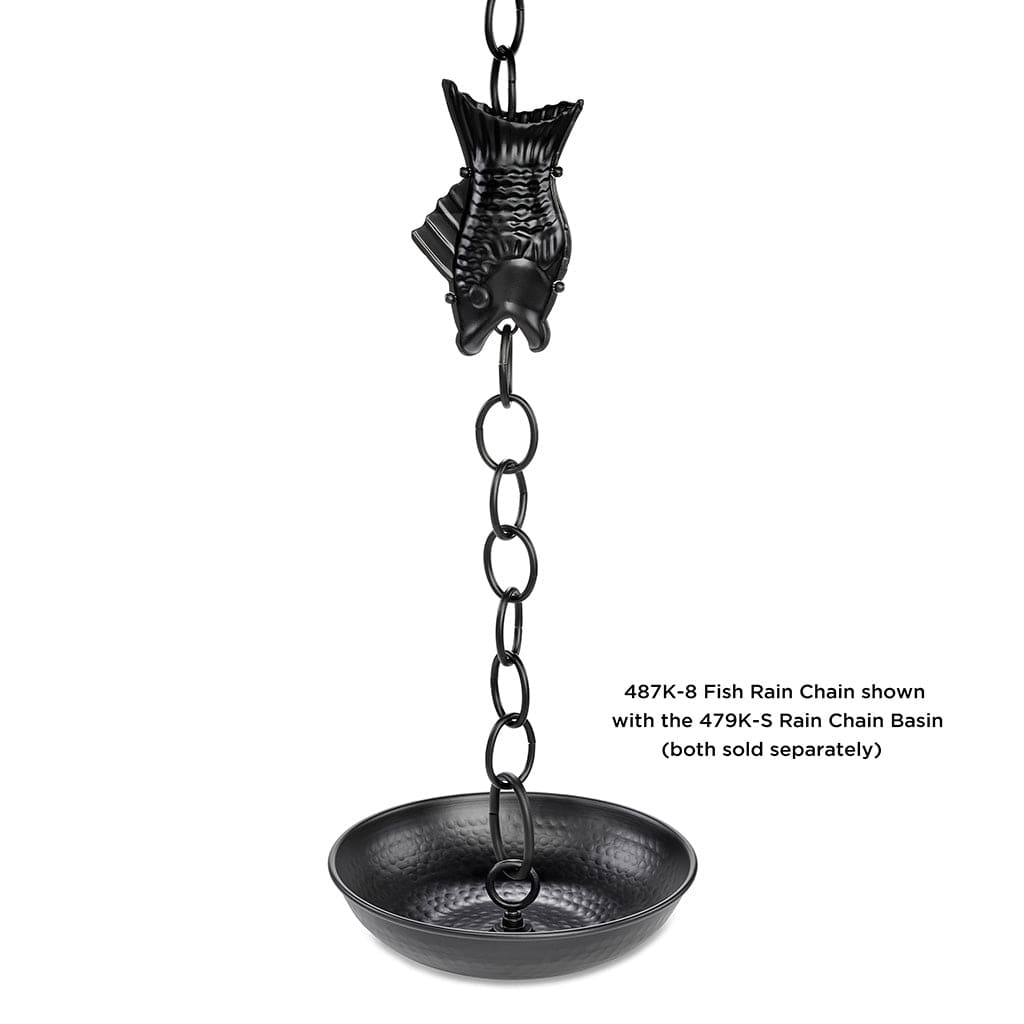 Good Directions Modern Farmhouse Fish Black Aluminum 8.5ft. Rain Chain - Image 4
