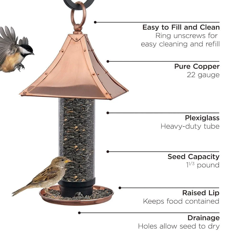 Good Directions Palazzo Bird Feeder in Polished Copper - Image 3