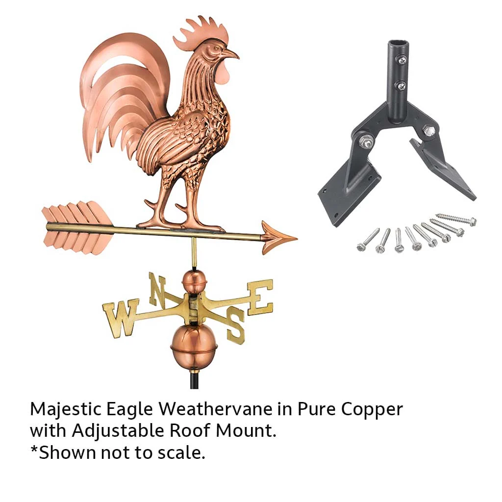 Good Directions Proud Rooster Weathervane in Pure Copper - Image 4