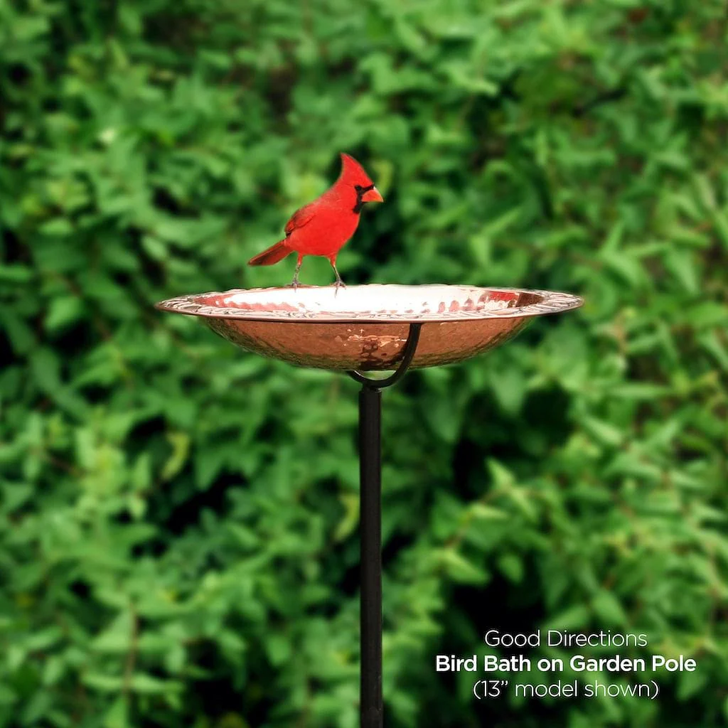 Good Directions Pure Copper 18 inch Birdbath on Garden Pole - Image 3